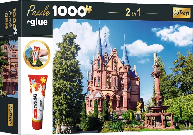 TREFL σετ 2σε1 παζλ Κάστρο Drachenburg, Γερμανία 1000 κομμάτια με κόλλα