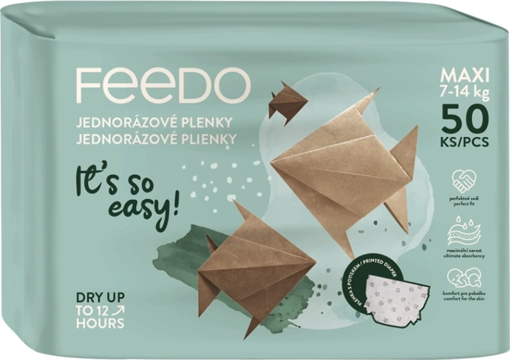 FEEDO πάνες μίας χρήσης Maxi 4 (7–14 kg), 50 τεμ.