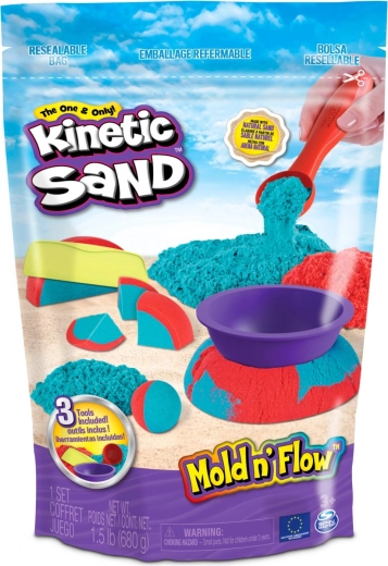 Kinetic Sand Mold 'n Flow – 2 χρώματα και 3 αξεσουάρ
