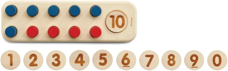 PlanToys ξύλινο μαθηματικό σετ για πρόσθεση, αφαίρεση και πολλαπλασιασμό 1–20
