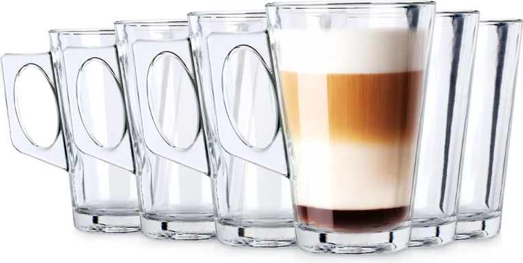 Ποτήρι latte με χερούλι 255 ml – σετ 6 τεμ.