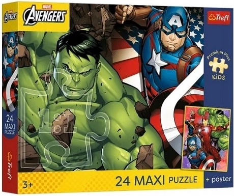 Trefl Marvel Avengers maxi παζλ 24 κομμάτια με αφίσα
