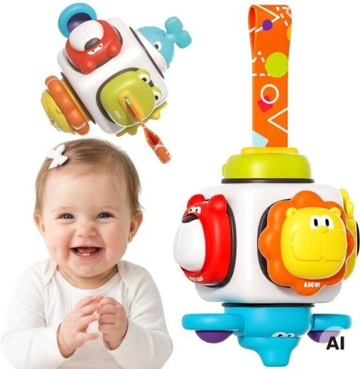 Woopie Baby αισθητηριακός κύβος 6 σε 1 με ζωάκια