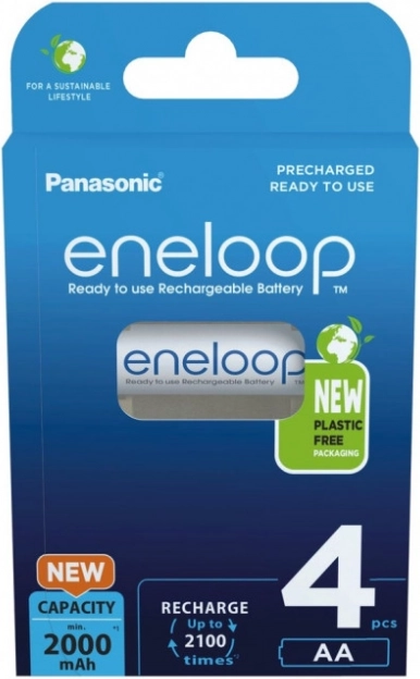 Επαναφορτιζόμενες μπαταρίες Eneloop AA 2000 mAh, 4 τεμ.