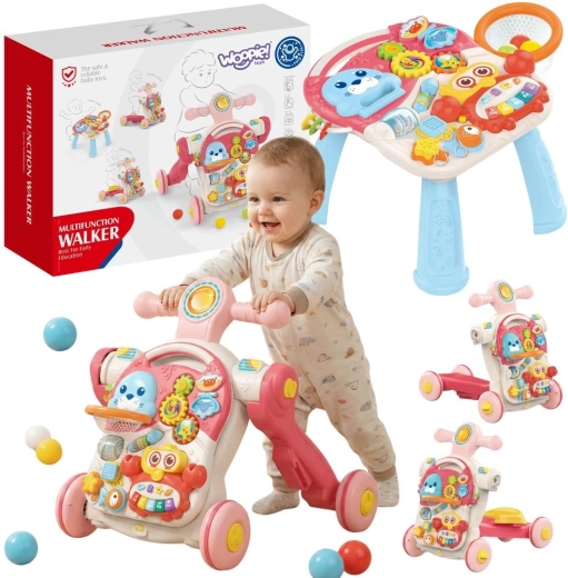 Εκπαιδευτικό περπατούρας WOOPIE Baby, πατίνι, ποδήλατο ισορροπίας και τραπεζάκι 4 σε 1