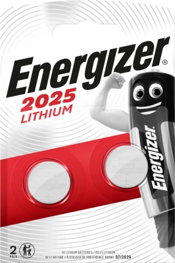 Energizer λιθίου μπαταρία κουμπί CR2025, 3 V (συσκευασία 2 τεμ.)