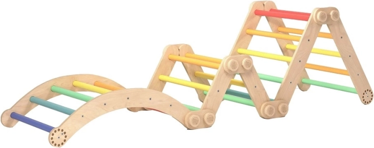 BusyKids μεγάλη πτυσσόμενη αναρριχητική κατασκευή ουράνιο τόξο