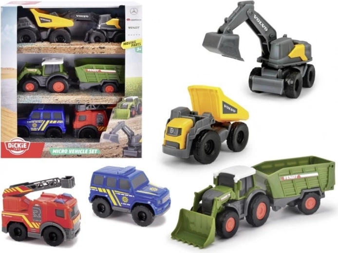 Dickie Toys CITY Micro σετ οχημάτων 6 τεμ.