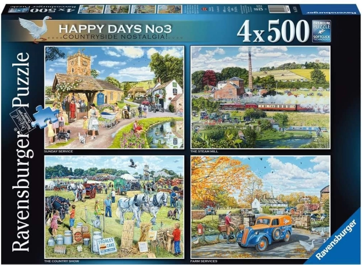 Παζλ Ravensburger Happy Days: αναμνήσεις από την ύπαιθρο 4x500 κομμάτια