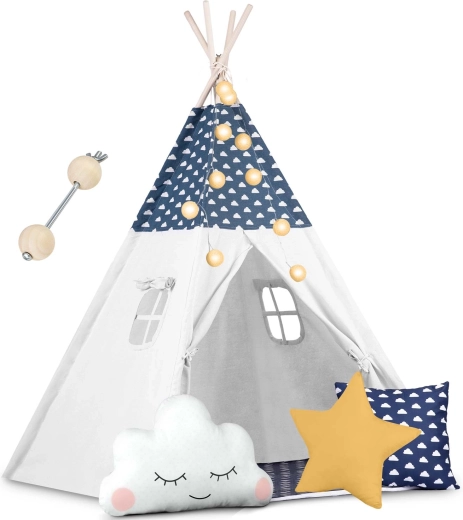 Παιδικό teepee με φωτάκια Nukido – ναυτικό μπλε