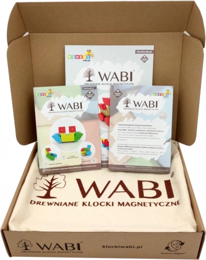 Ξύλινο μαγνητικό σετ κατασκευών WABI 40 τεμ.