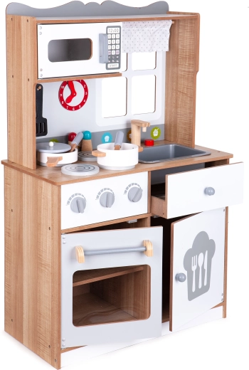 Ξύλινη παιδική κουζίνα με αξεσουάρ Ecotoys