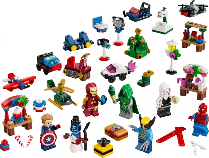 6 μίνι φιγούρες LEGO Marvel με γιορτινά αξεσουάρ