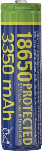 Προστατευμένη μπαταρία Li-Ion 18650 3,7 V 3350 mAh
