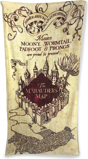 Πετσέτα μπάνιου Harry Potter Χάρτης των Μαρσόνων 75 × 150 cm βαμβάκι