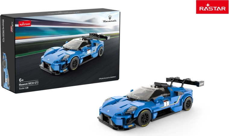 Κατασκευαστικό σετ αυτοκινήτου Rastar Maserati MC20 GT2 μπλε 1:28 - 1 τεμάχιο
