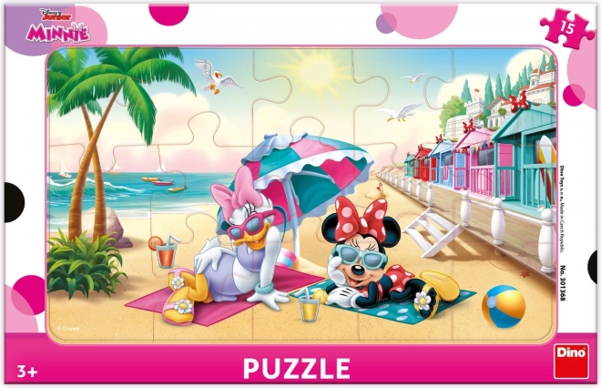 Παζλ DINO Minnie και Daisy στην παραλία 15 κομμάτια