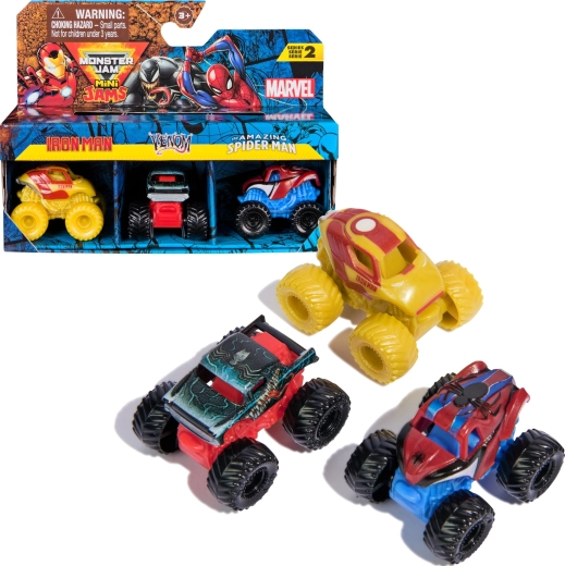 Σετ 3 μίνι monster trucks MARVEL – IRON MAN, VENOM και SPIDER-MAN (1:87) από τη Spin Master