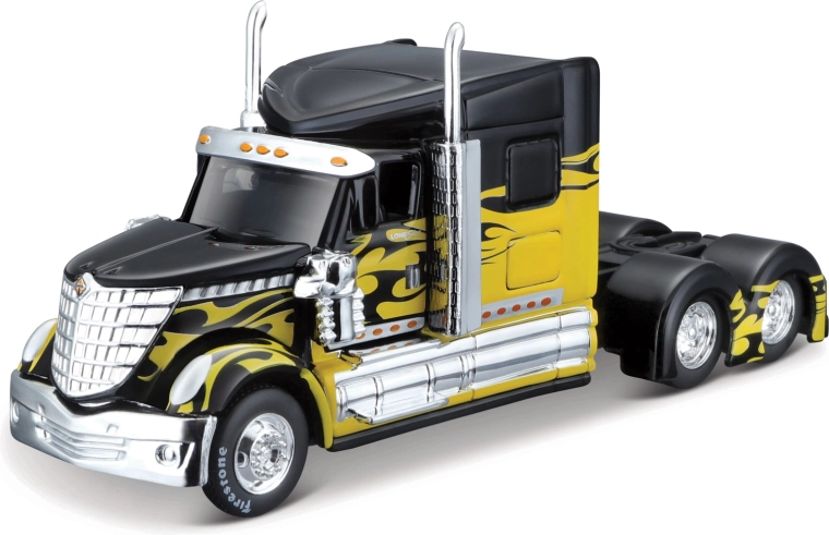 Maisto Design Custom Rigs International Lone Star μαύρο-κίτρινο 1:64