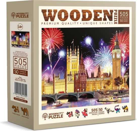 Ξύλινο παζλ Νυχτερινό Λονδίνο 505 κομμάτια – WOODEN CITY