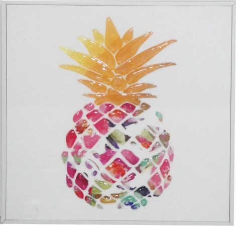 Πίνακας με ανανά 20 × 20 cm σε κορνίζα