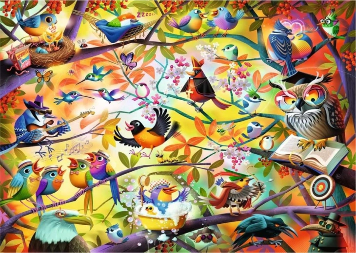 Παζλ Ravensburger Απασχολημένα πουλιά 1000 κομμάτια