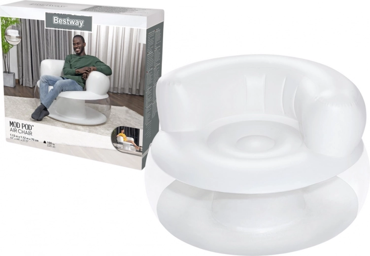 Φουσκωτή πολυθρόνα Λευκή 112 x 112 x 70 cm Bestway
