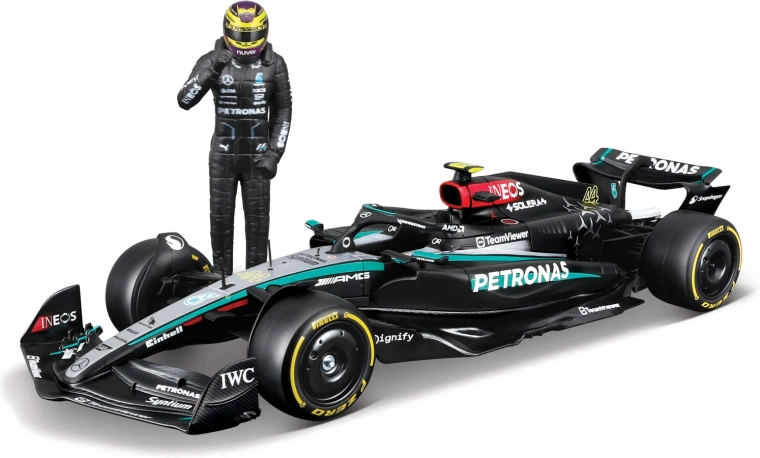 Μοντέλο Bburago F1 Mercedes-AMG Petronas W15 2024 Lewis Hamilton 1:24 με φιγούρα οδηγού