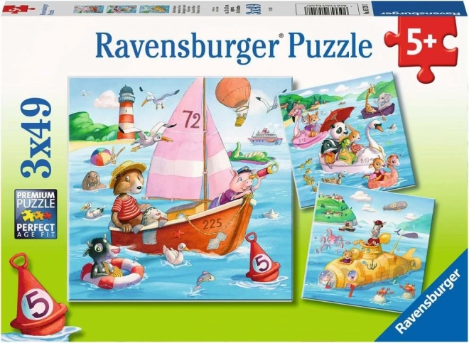 Παζλ Ravensburger Ζωάκια και υδάτινα σκάφη 3x49 κομμάτια