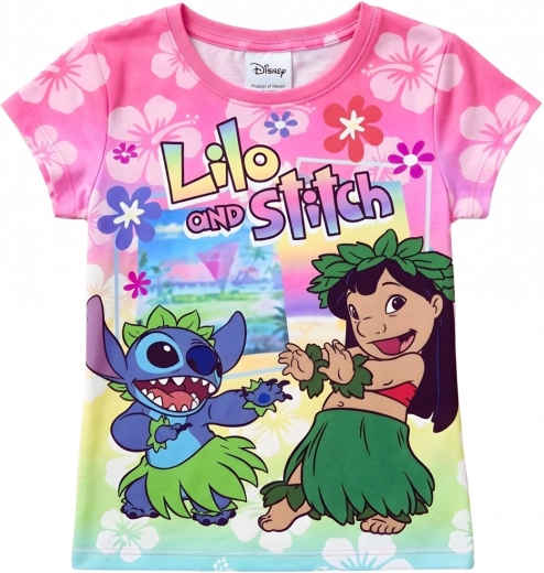 Παιδικό μπλουζάκι Lilo και Stitch σε χρώμα βατόμουρου