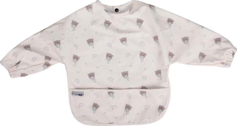 FreeON σαλιάρα με μακριά μανίκια HugMe Bear Beige