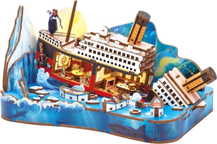2Kids Toys 3D ξύλινο παζλ μινιατούρα σκηνή Titanic - 1 τεμάχιο