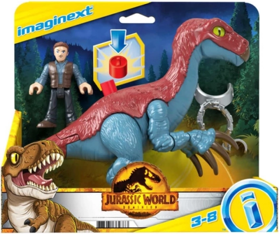 Imaginext JURASSIC WORLD – φιγούρες Therizinosaurus και Owen