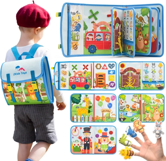 2Kids Toys αισθητηριακό busy βιβλίο-σακίδιο πλάτης - 1 τεμάχιο
