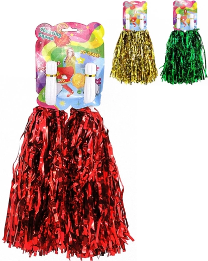 Λαμπερά pom-pom μαζορέτας με κρόσσια 30 cm (2 τεμ.) – διάφορα χρώματα