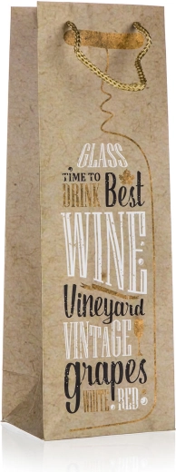 Τσάντα δώρου για μπουκάλι TIME TO DRINK 12 × 35 × 9 cm
