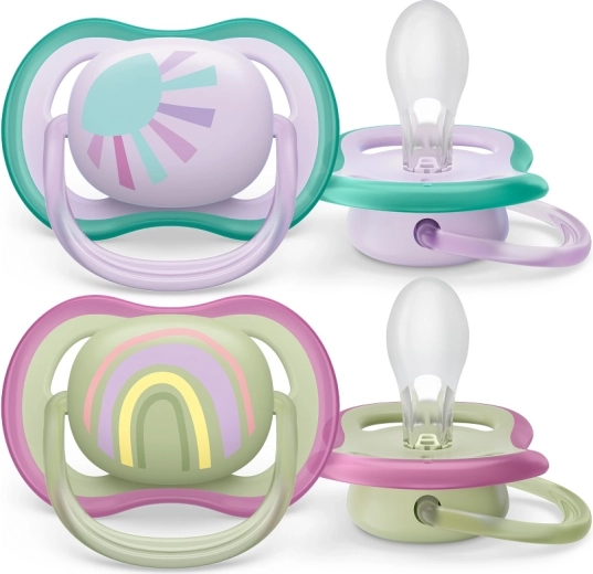Πιπίλα Philips AVENT Ultra Air Ουράνιο τόξο για κορίτσια 0–6 μηνών, 2 τεμάχια