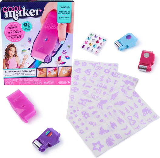 Σετ προσωρινών τατουάζ Cool Maker Shimmer Me Tattoos με 135 σχέδια