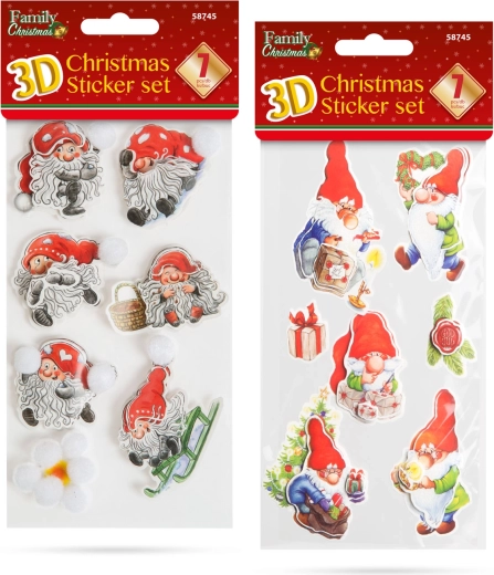 Χριστουγεννιάτικα αυτοκόλλητα 3D με καλικάντζαρους - 1 τεμάχιο
