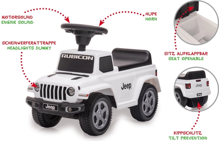 Παιδικό όχημα ποδοκίνησης Jeep Gladiator λευκό