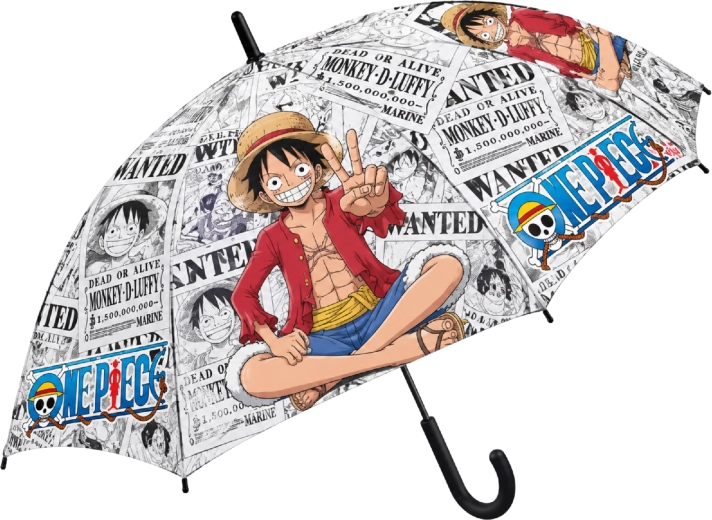 Παιδική αυτόματη ομπρέλα One Piece με σχέδιο του Luffy, 48,5 cm, μαύρη