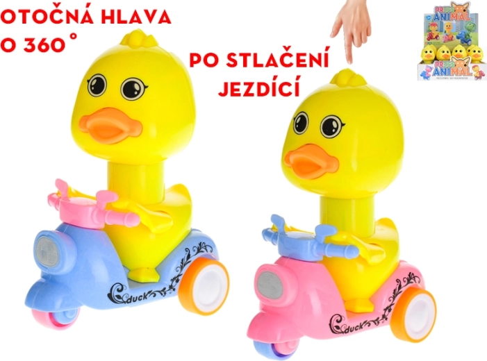 Παπάκι για παιδιά 13 cm – κίνηση με πίεση και περιστρεφόμενο κεφάλι 360°