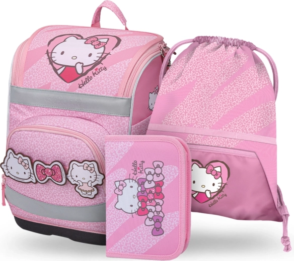 Σετ για το σχολείο Baagl Zippy Plus Hello Kitty Sweet Leopard – σχολική τσάντα (aktovka), κασετίνα και σακουλάκι