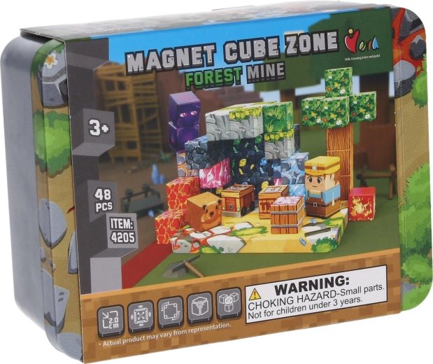 Μαγνητικό σετ κατασκευών Forest Mine Magnet Cube Zone, 48 τεμάχια