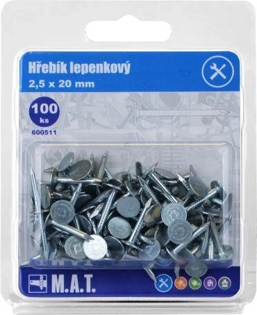Γαλβανισμένα καρφιά ασφαλτόπανου 20 × 2,5 mm (100 τεμ.)