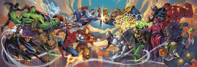 Πανοραμικό παζλ Marvel: Ήρωες vs. κακοί 1000 κομμάτια