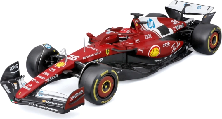 Bburago μοντέλο F1 Ferrari SF-25 2025 Charles Leclerc 1:18 με κράνος