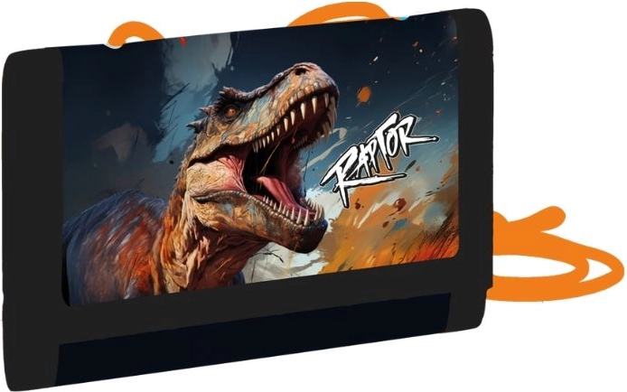 Παιδικό υφασμάτινο πορτοφόλι Dino με κορδόνι και κλείσιμο βέλκρο