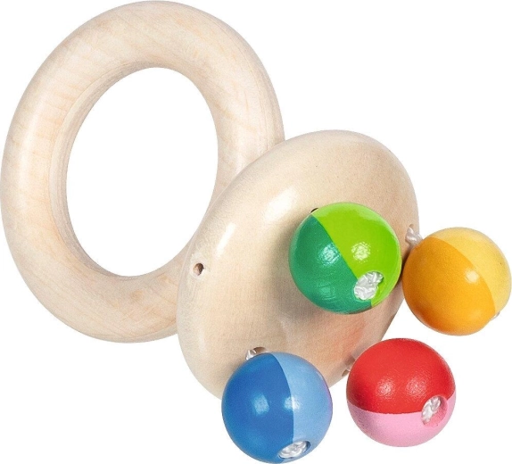 Ξύλινη κουδουνίστρα χειρός touch ring rattle rainbow - 1 τεμ.