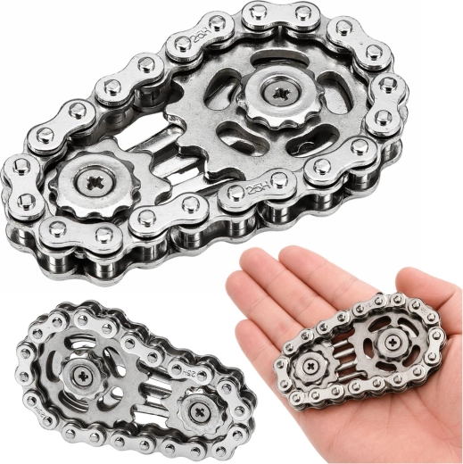 Αντιστρες fidget spinner αλυσίδα από ανοξείδωτο ατσάλι, ασημί